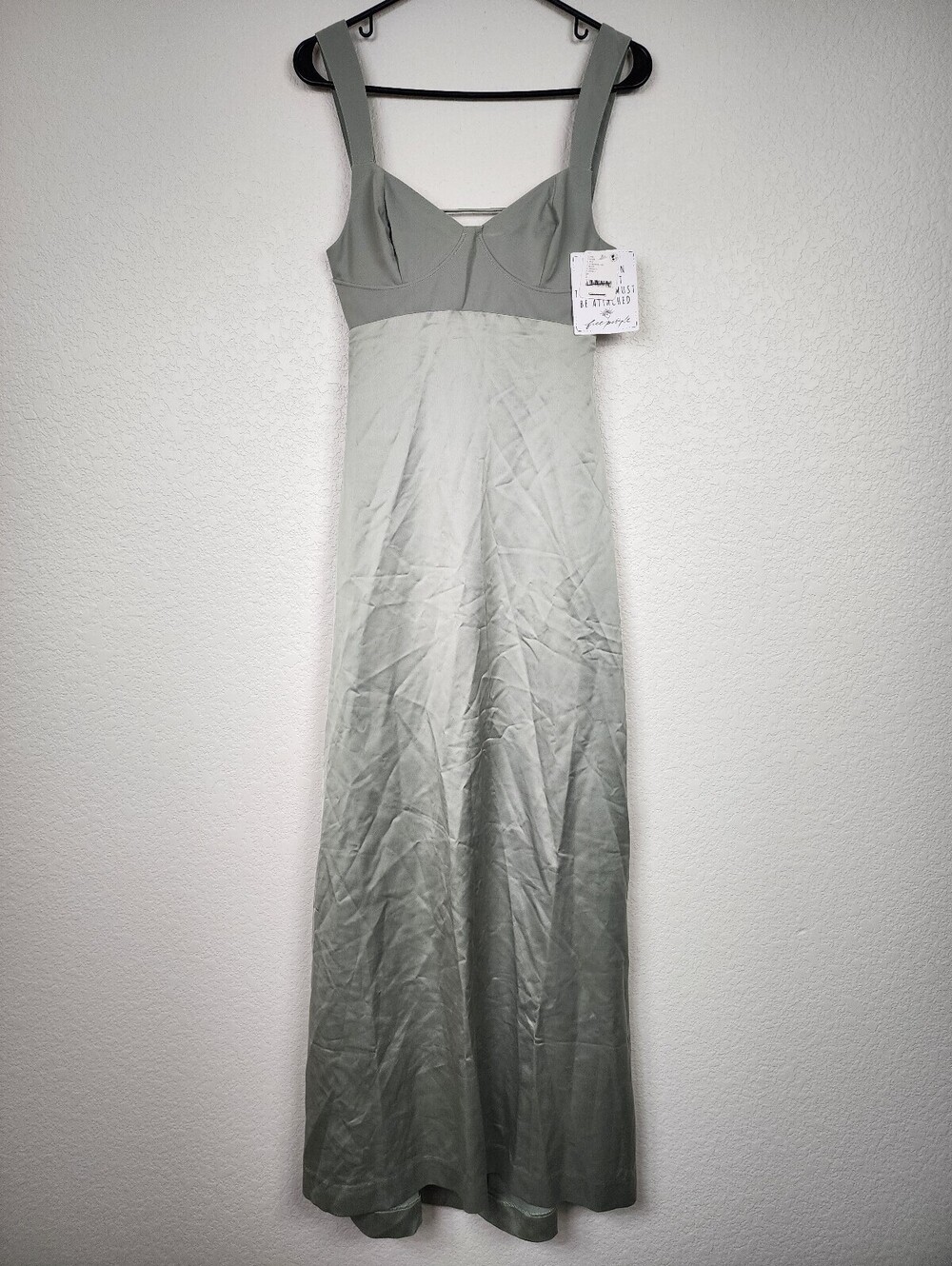 NWT $250 Free People Sage Green Maxi Gown Dress